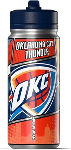 Miniatura 128 de Hydrapeak x NBA Los Angeles Lakers Botella de agua de 591 ml de acero inoxidable, botella deportiva con doble pared aislada con licencia oficial,