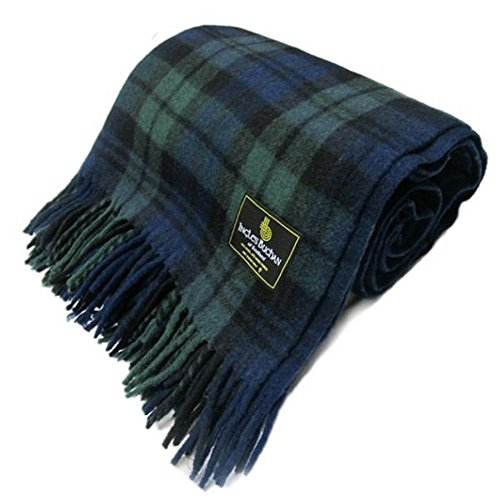 Ingles Buchan - Manta/Colcha de tartán escocés - Black Watch - Lana - 175 (69) x 157 cm (62)