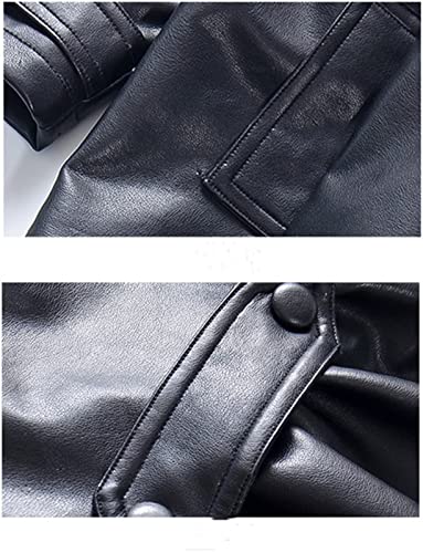 Taojian Toddler Girls Pu Faux Leather Jackets, Windbreaker Turn-Down Collar Long Sleeve Crop Tops Outerwear Coats For 1-6Y (4-5Years, Black) #TOP5