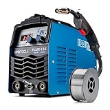 IPOTOOLS FLUX-135 Fülldraht Schweißgerät Ohne Gas 135A – 3-in-1 FLUX/ARC/MMA Inverter Schweißgerät mit Synergischem Drahtvorschub, IGBT, 230V, Kompakt & Tragbar – 7 Jahre Garantie