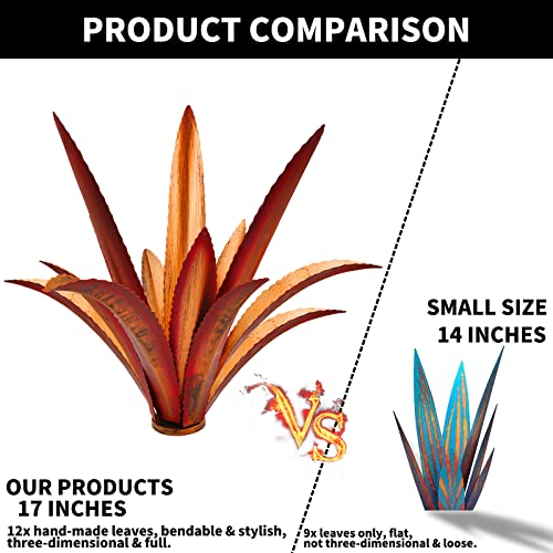 Vexercisehoop Metal Agave Yard Art, Tequila Rustic Garden Sculpture Statue, Metal Agave Plants Outdoor Decor, Agave Metal Plants For Yard, Garden Lawn Ornaments (Red) #TOP4