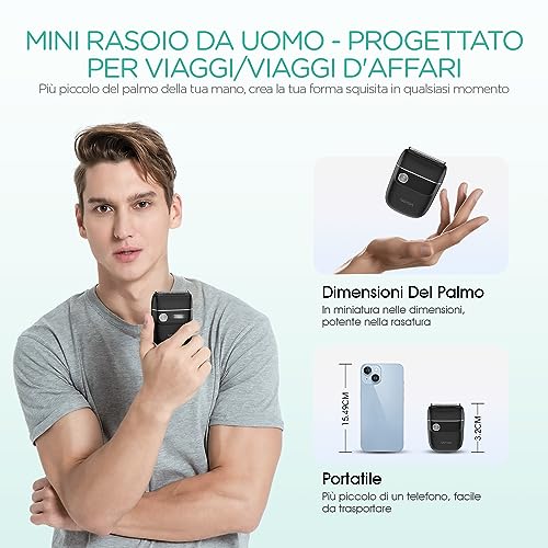 VOYOR Mini Rasoio Elettrico Portatile Rasoio