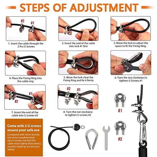 Favuit Cable Pulley System Home Gym, LAT Pull Down Weight Cable Pulley System DIY Home Gym Fitness Cable Machine Attachment for Gym LAT Pull Down Biceps Curl Tricep Arm Workouts - Image 9