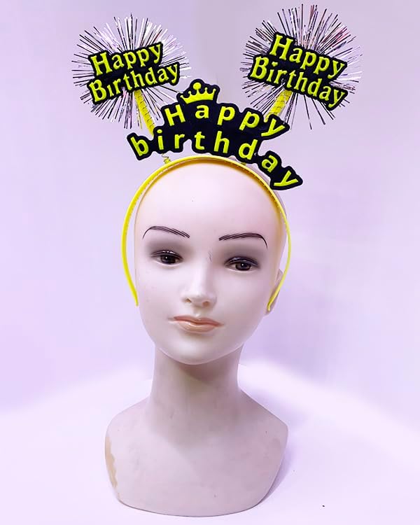 Happy Birthday Neon Yellow Crown