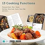 COSORI Pressure Cooker 6 qt, 9-in-1 Instant Multi Kitchen Appliances, Safer Venting Design, Rice Cooker, Slow Cooking Pot, Sous Vide, Saute Pot, 1100W, Stainless Steel - Image 5