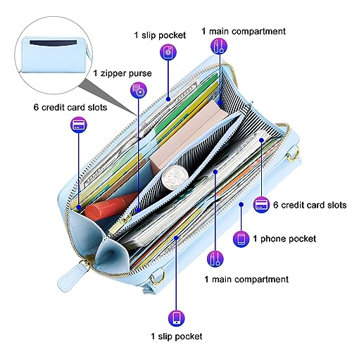 Image of nuoku Women's Small Crossbody Bags Wristlet Clutch Wallet Purses with Card Slot Phone Holder