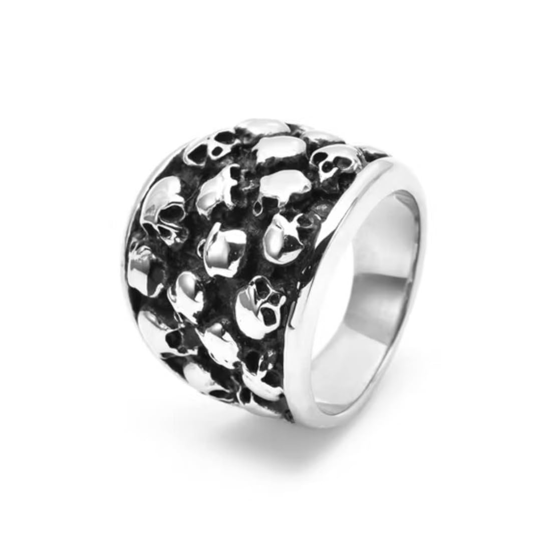 the men thing MULTI SKULL HEADS Titanium Steel Ring for Men and Boys (Size-21)-picture-5