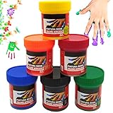  OCEANO 6×50ml Botes Pintura de Dedos para niños, Pintura de Dedos，Lavable Pinturas para niños no tóxicas, de Color Natural y ecológico