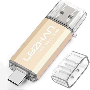 32GB USB 3.0 Flash Drive Thumb Drives Jump Drive Storage Memory Stick Type-C/USB 2 in 1 - Gold