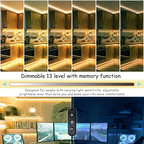 Image of 4000k 30ft Led Strip Lights for Bedroom Dimmable 10 FT 180 LEDs Rope Light Flexible Super Bright White Tape Lights for Ceiling Room Home Decor Luces LEDs for DIY Living Room Kitchen Vanity
