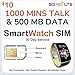 SpeedTalk Mobile Smart Watch SIM Card for 2G 3G 4G LTE GSM Smartwatches and Wearables - 30 Day Service