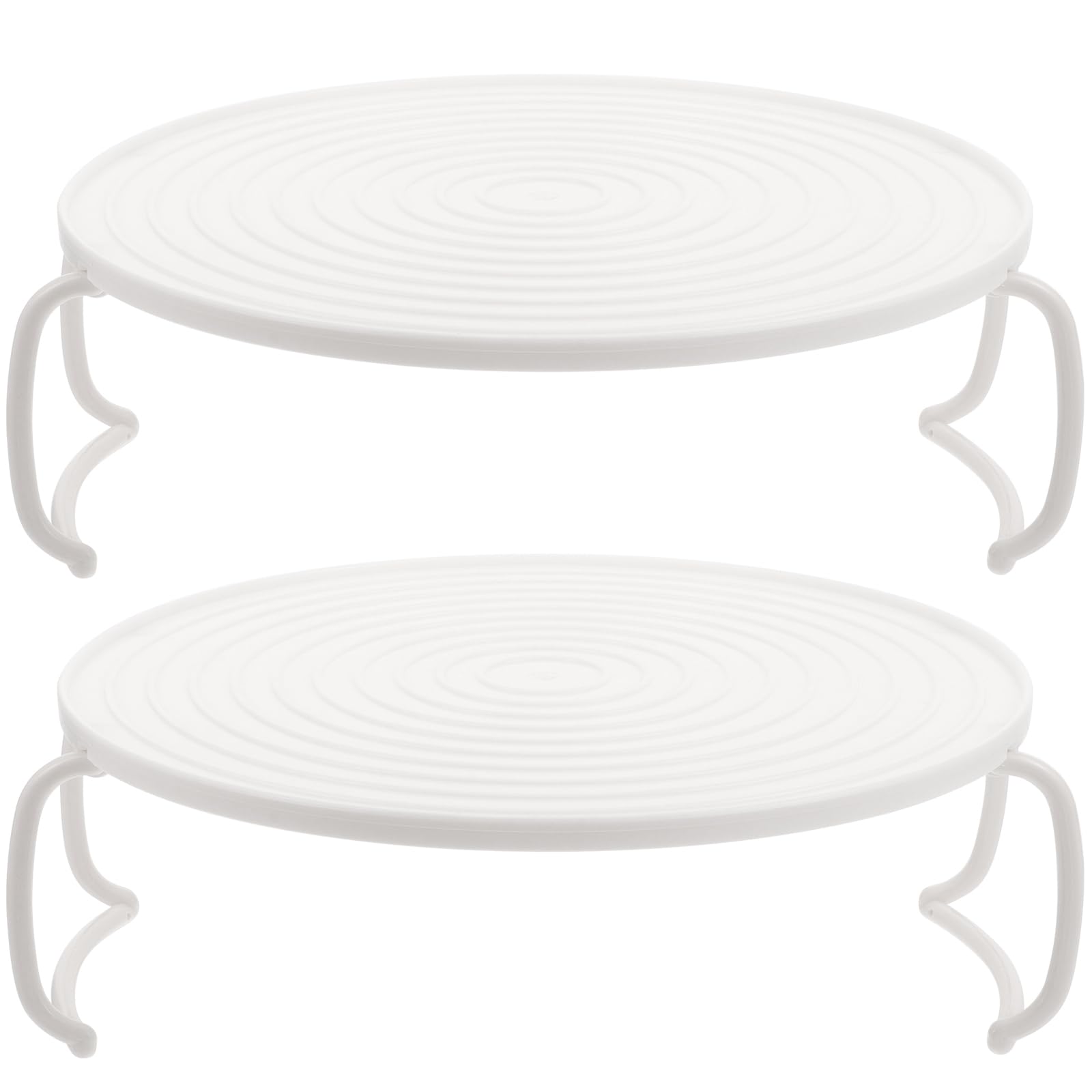 Cabilock 2 Pack Layered Microwave Oven Rack Steaming Tray Space Saving Plastic Microwave Plate Stacker for Cooking Snacks and Bacon