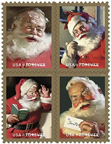 Miniatura 2 de Estampillas postales Forever de navidad, diseño de Santa Sparkling Holidays, año 2018