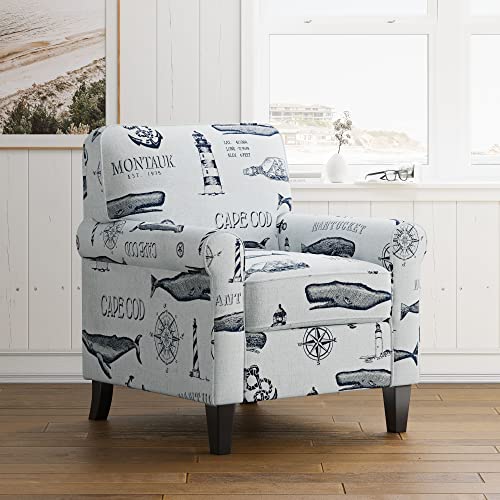 Jofran Seafarer Coastal Nantucket Cape Nautical Upholstered Accent Chair, Natural #TOP5