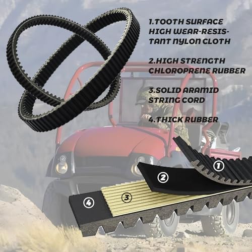 Image of Drive Belt 59011-0011 Compatible with Kawasaki Mule 600 Mule 610 2005-2016 Mule SX 2017-2023 KAF400 Mule 600 /610 SX 4x4 SE 2005-2019 UA451 UHQ451 UXP451 03G3470