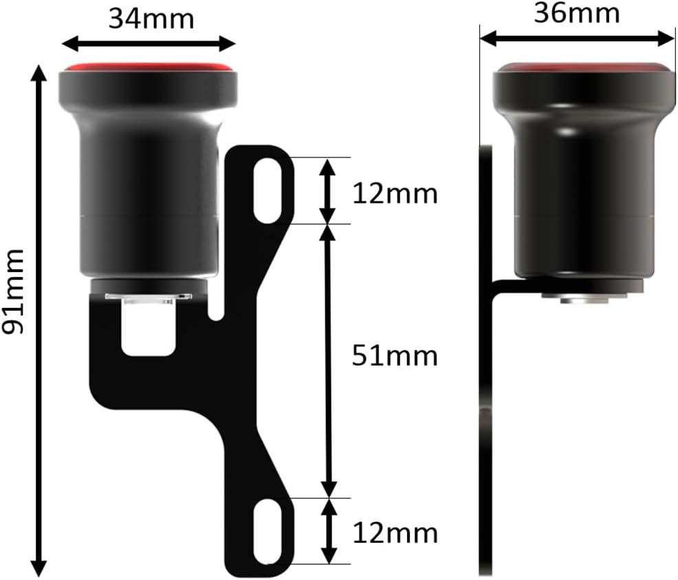 ENFITNIX XLite100SR 2PCS Skateboard Tail Lights,Brake Sensing Safety Longboard Rear Light,Aluminium Alloy Night Warning Electric Skateboard Lights with Mounts
