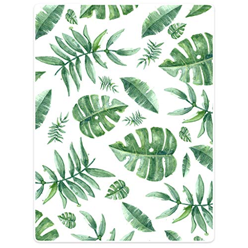 Hommomh Tropical Palm Leaf Blanket 50" X 60" Green Giant Leaves Fleece Throw Blankets For Sofa Or Bed #TOP17