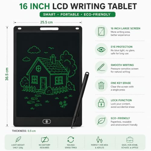 Image of 16 Inch LCD Writing Tablet for Kids & Adults