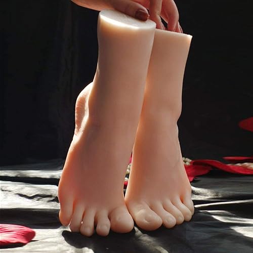 Miniatura 5 de Pie de maniquí de silicona, 1 par de juguetes femeninos de tamaño real, modelo de pie de niña, modelo de arte de cultura, pie de simulación