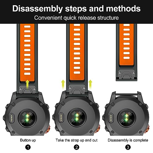 MYSNBKN 26mm Quick Fit Strap for Fenix 8 51mm/Fenix 7X Pro/Fenix 7X/Fenix 6X/Fenix 6X Pro/Fenix 5X/Fenix 5X Plus/Fenix 3/3 HR - Image 2