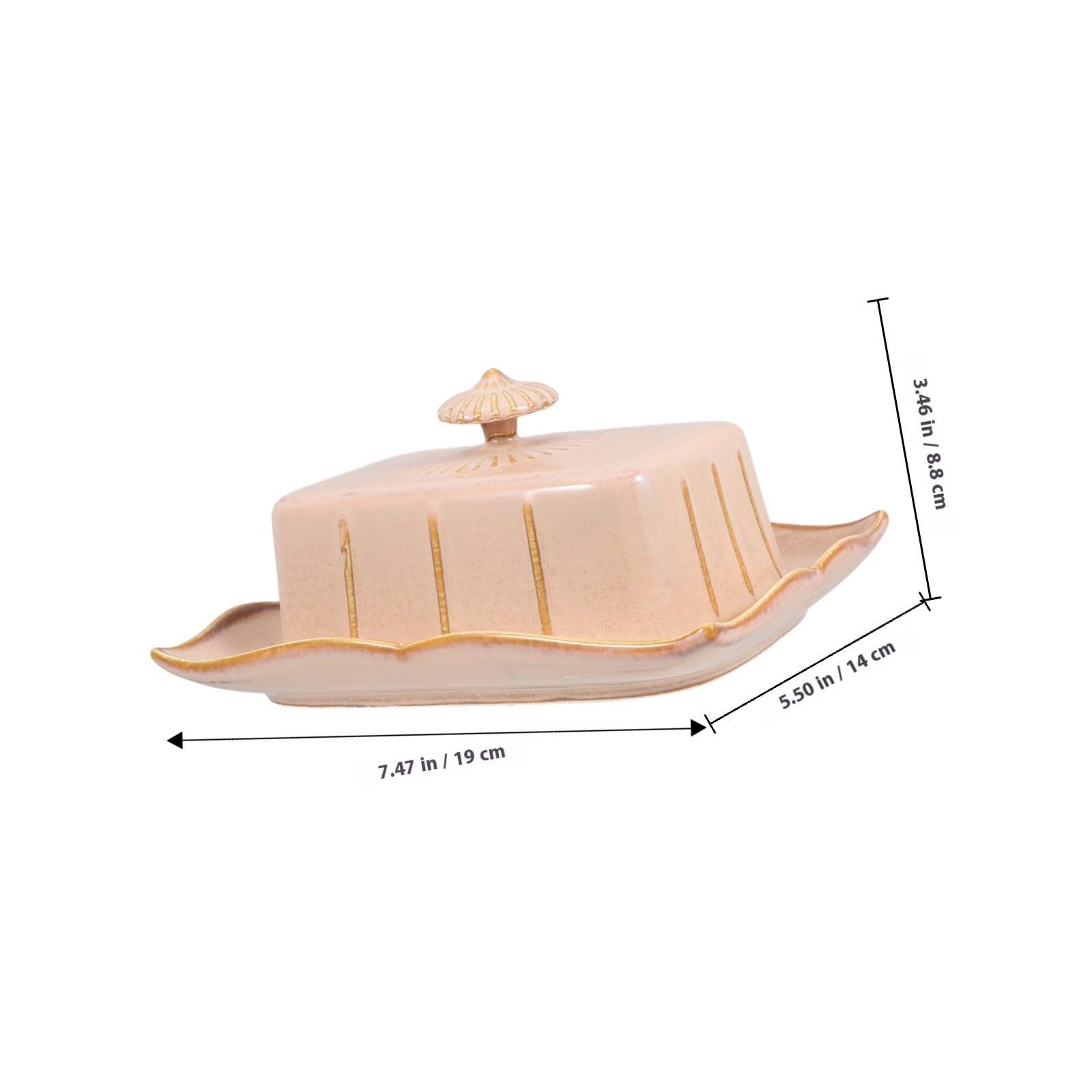 jojofuny Beurrier Céramique avec Couvercle Plat de Rangement pour Beurre et Fromage Beurrier de Cuisine Domestique