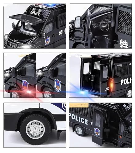 Image of Invite Enterprise 1:24 Scale Police Van Exclusive Alloy Metal Pull Back Die-Cast Car Model With Sound Light Mini Auto Toy For Kids Metal Model Toy Car With Sound And Light?Colors As Per Stock ?