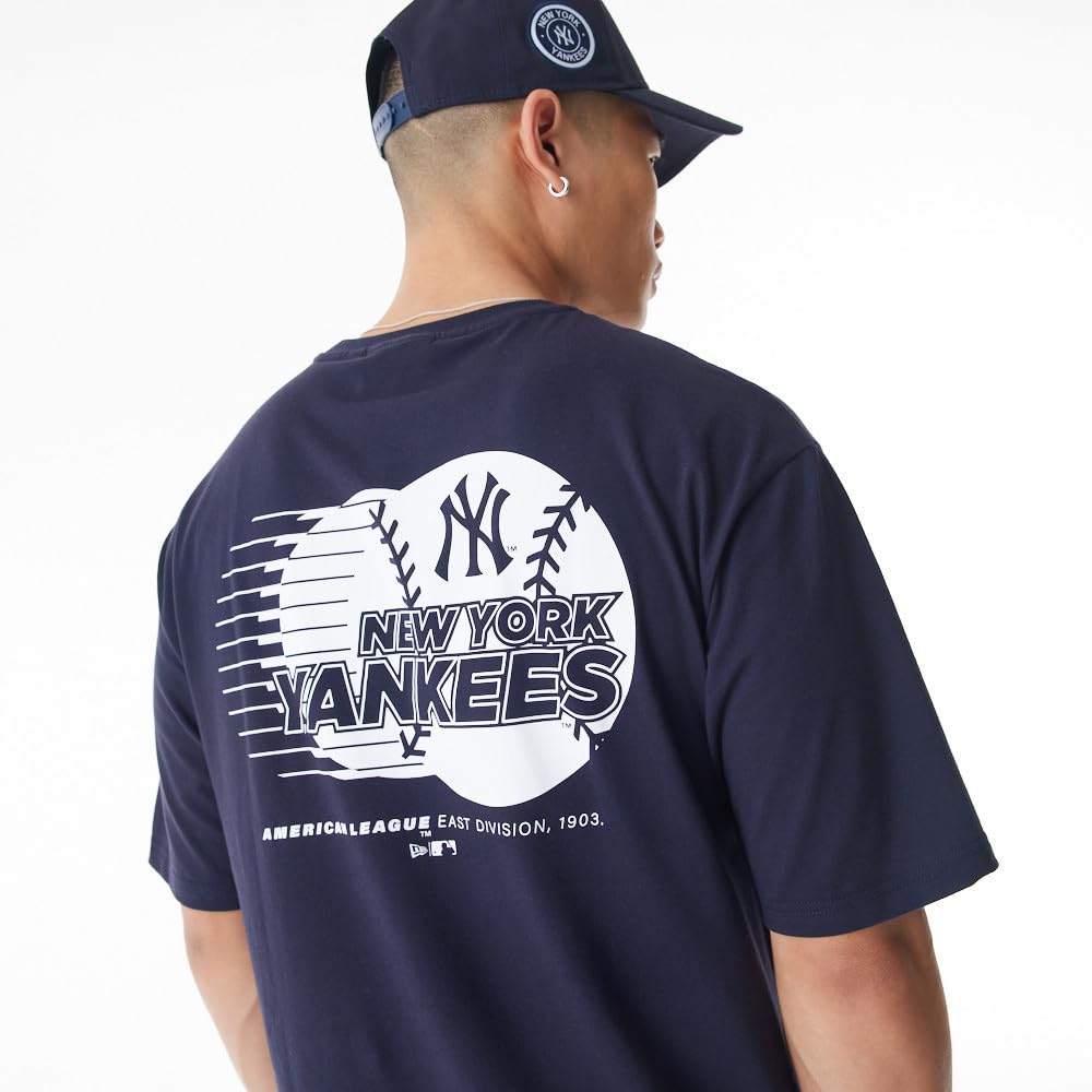 New Era Baseball Oversized T-Shirt New York Yankees Navy Whitete Camiseta Unisex Adulto