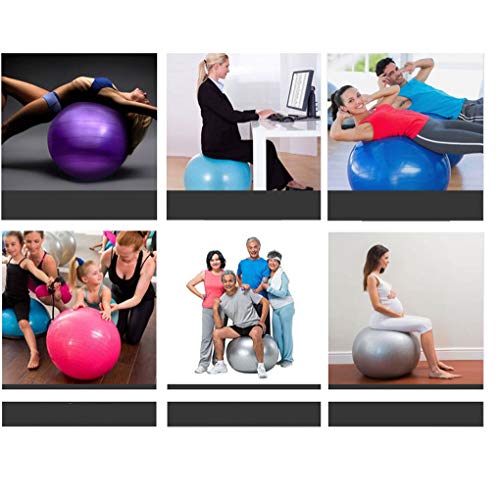 Sports ioga bola Gym Balance Fitball Exercício Pilates Workout Ball - Purple - 55 centímetros