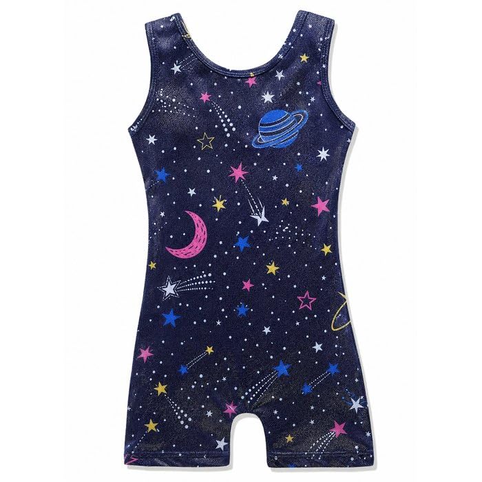 HOZIY Gymnastics Leotards for Girls with Shorts Toddlers Biketards Rainbow Unicorn Dinosaur Mermaid Leopard Flower Galaxy