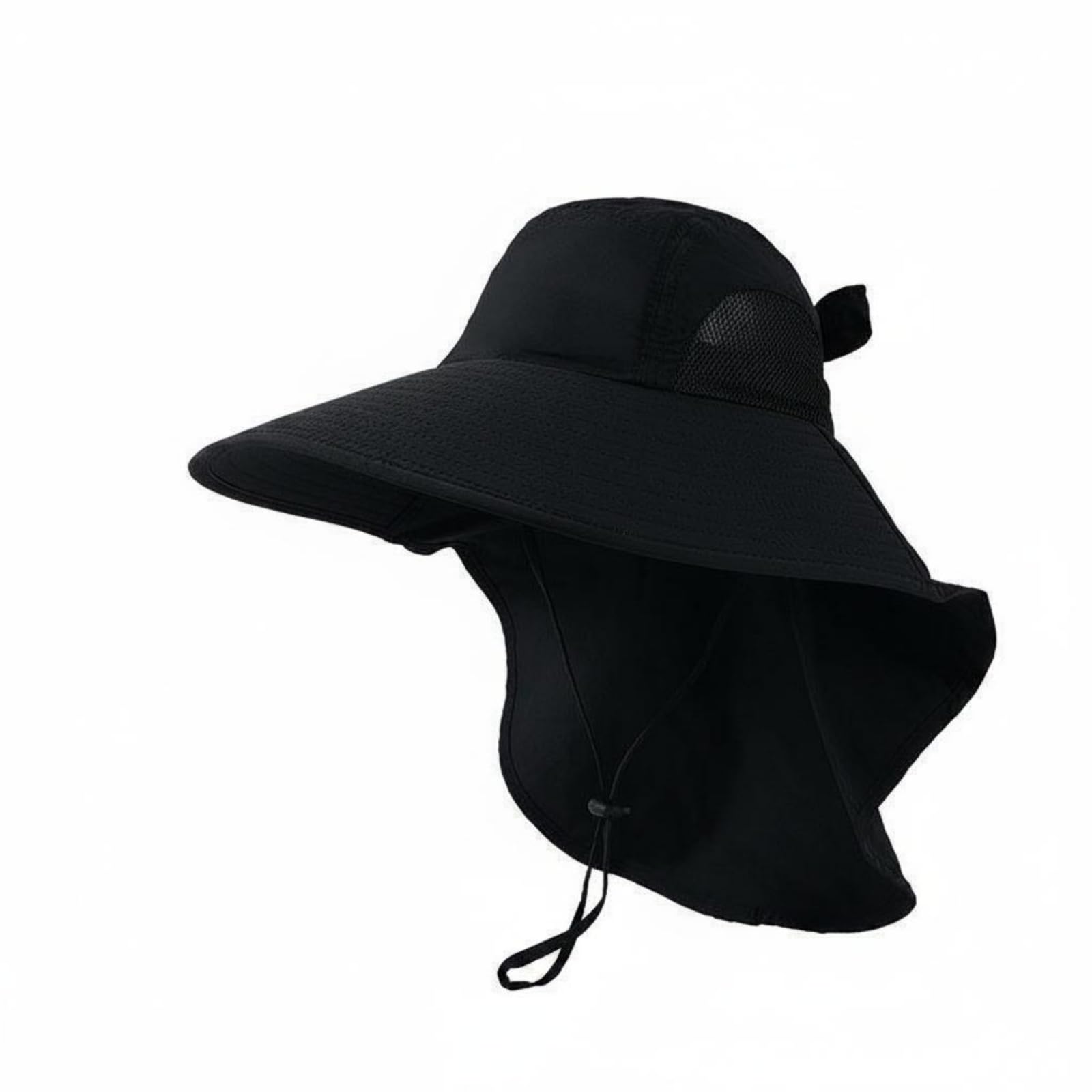 UJEAVETTE Women's Sun Hat Sunshade Wide Brim Sun Hat Hat Lightweight Apparel Accessory for Fishing, Hiking, Black-image-18