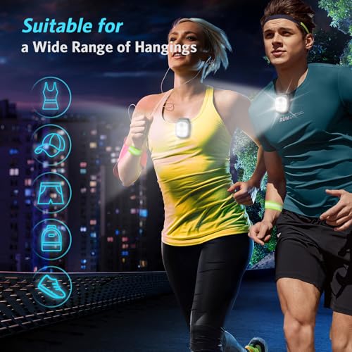 JIZZU 2Pcs Running Light for Runners with Reflective Strips, USB Rechargeable LED Outdoor Night Clip-on Running Lights, Multipurpose Super Bright Walking Light, Light Torch for Runners, Joggers - Image 4