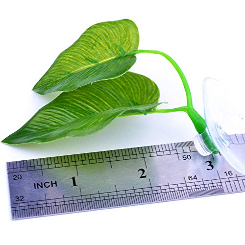 YUTOU 2 Stück Betta Bett Bed Blatt Hängematte für Betta Fisch Künstliche Pflanze Blatt Betta Aquarium Dekoration mit Saugnapf Wasserpflanzen Dekorationen natürlichen Lebensraums simuliert
