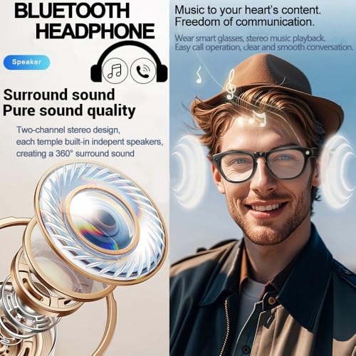 Gafas Inteligentes Con IA,Cámara Hd De 200 W Y Altavoces, Foto Y VíDeo Con Ia | Llamadas Musicales | Asistente De Voz | Lentes FotocromáTicos,SincronizacióN De App (Podómetro/Distancia/Calorías) - imagen 5