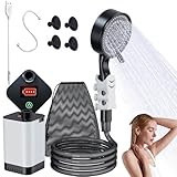 SoulBay Camping Shower, Portable Shower with USB Rechargeable 5200mAH Battery and Shower Pump, Electric Camping Showers for Outdoor Shower Dog Shower Car Wash Garden Watering Hiking Camping