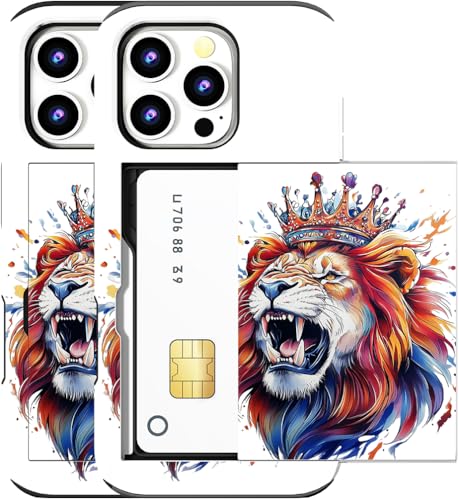 Étui portefeuille robuste iPhone 15 Pro Max lion blanc aux finitions premium