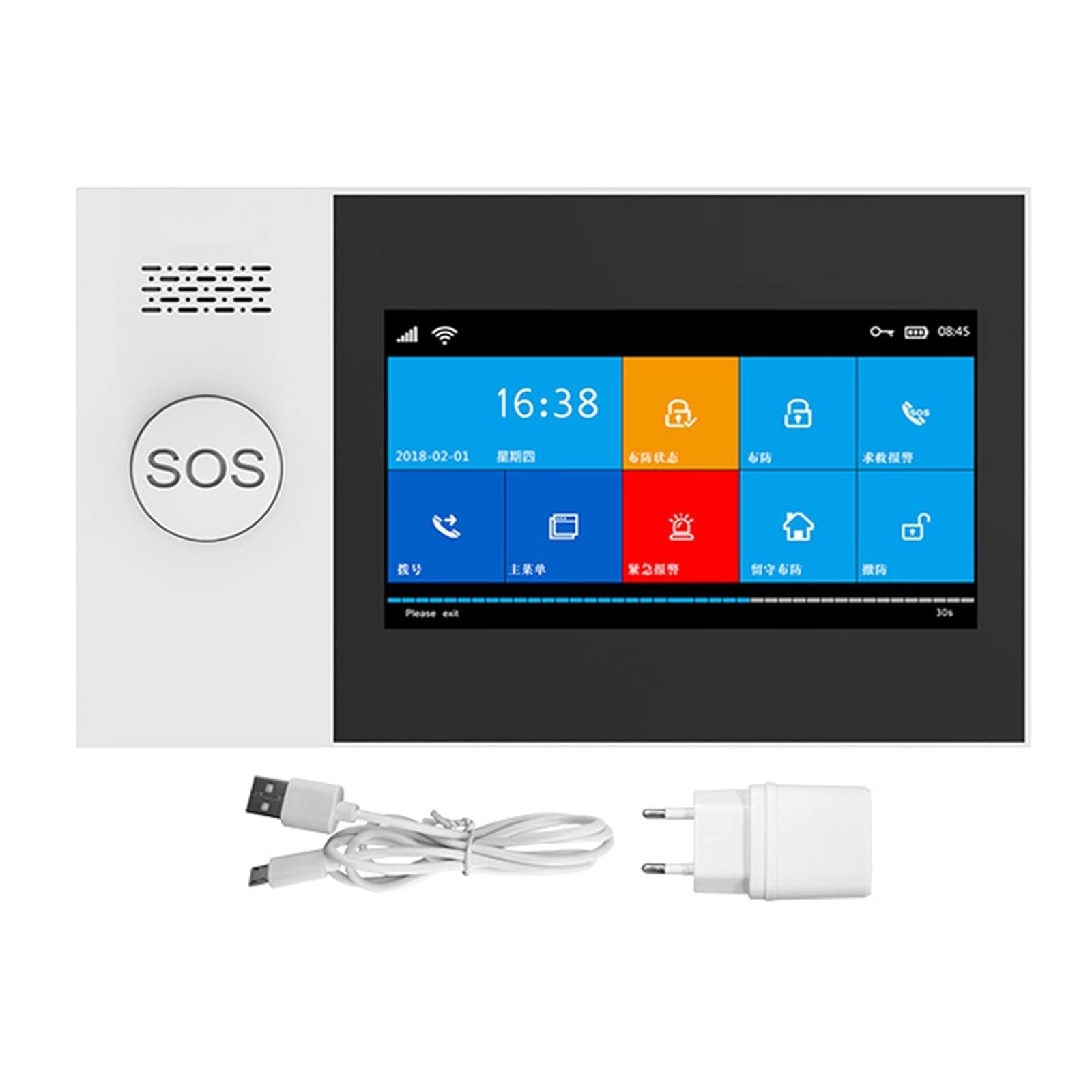 Kit Alarma Casa, Tuya GSM Alarma Wifi 4G Alarma de ladrones inalámbricos for la pantalla táctil de negocios en casa Alarmas móviles Aplicación Control remoto Smart Home Siren(A)