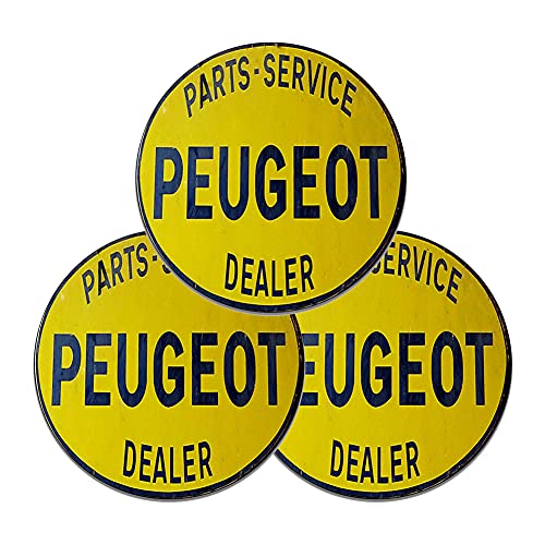 Brotherhood Round Metal Sign for Peugeot Parts Accessories Dealer - Vintage