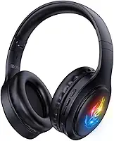 Fone de Ouvido Sem Fio 1HORA Aut202 Headset Gamer Bluetooth 5.3 com LED Colorido, Design Confortável, Redução de Ruído, Ideal para Jogos e Música em Celulares e Consoles