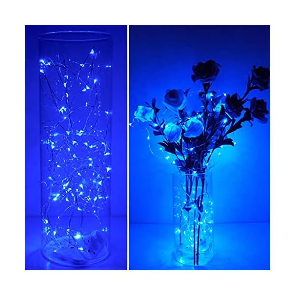 SmilingTown LED-Lichterkette, batteriebetrieben, sternenklare Lichterkette, 15 Stück, 2,2 m, 20 LEDs, Glühwürmchen-Mini-Lichterkette, silberfarben, Kupferdraht, wasserdicht, für Hochzeit, Halloween, Weihnachten, Party, Tischdekoration, Dekoration – Bild 10