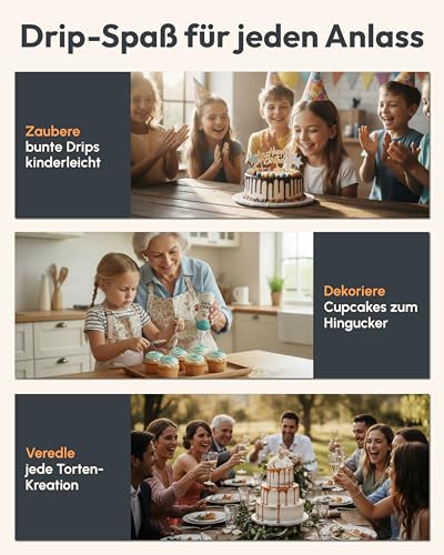 GoodBake Cake Drip Choco 150g Rot | Schokoglasur zum Dekorieren & Verzieren von Torten, Cup Cakes & Keksen | Kuchenglasur glutenfrei | Tortendeko Made in Germany