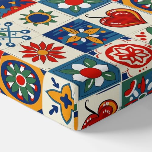 Image of LORETO - A QUALITY LINEN BRAND 144 TC 100% Pure Cotton Single Fitted Bedsheet with 1 Pillow Cover for 72 x 36 Inch Mattress, All-Around Elastic, 8 Inch Deep Pocket, Cherry Red & Cobalt Blue