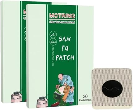 Moxibustion Patches 60PCS Chinese Traditional Paste for Neck, Shoulder, Back, Waist, Hand, Feet Sanfu Tie