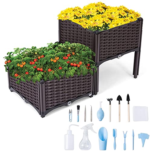 The Outdoor Culture Raised Garden Beds | Vegetable Raised Plant Kit | Elevated Garden Bed With Legs | Self Watering Planter Box Ideal For Outdoor Gardening | Grow Flowers, Herbs & Vegetables With Ease #TOP4