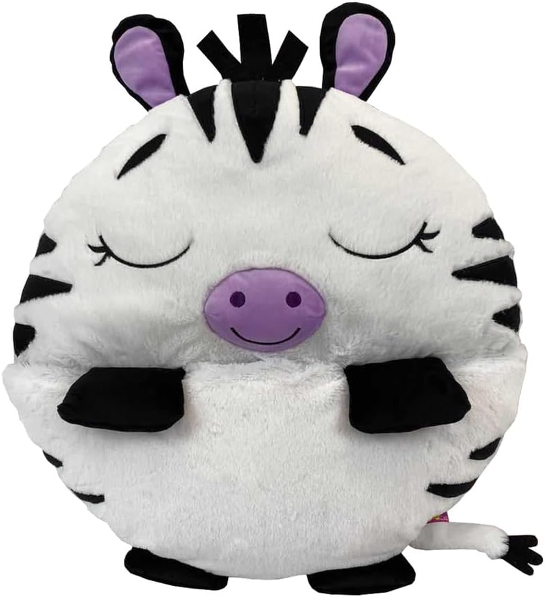 Happy Nappers Pillow & Sleepy Sack Zinnia Zebra- Comfy, Cozy, Compact, Super Soft, Warm, All Season, Sleeping Bag with Pillow- Medium 54” x 20”