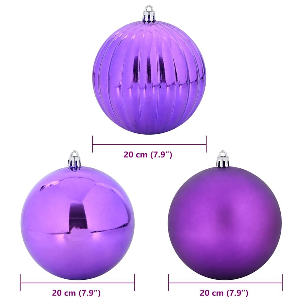 Weihnachtsbaumschmuck Set XXL 4 Stück Lila Kunststoff elegante Kugeln minimalistisch dekorativ für festliche Weihnachtsdeko im Innen- und Außenbereich
