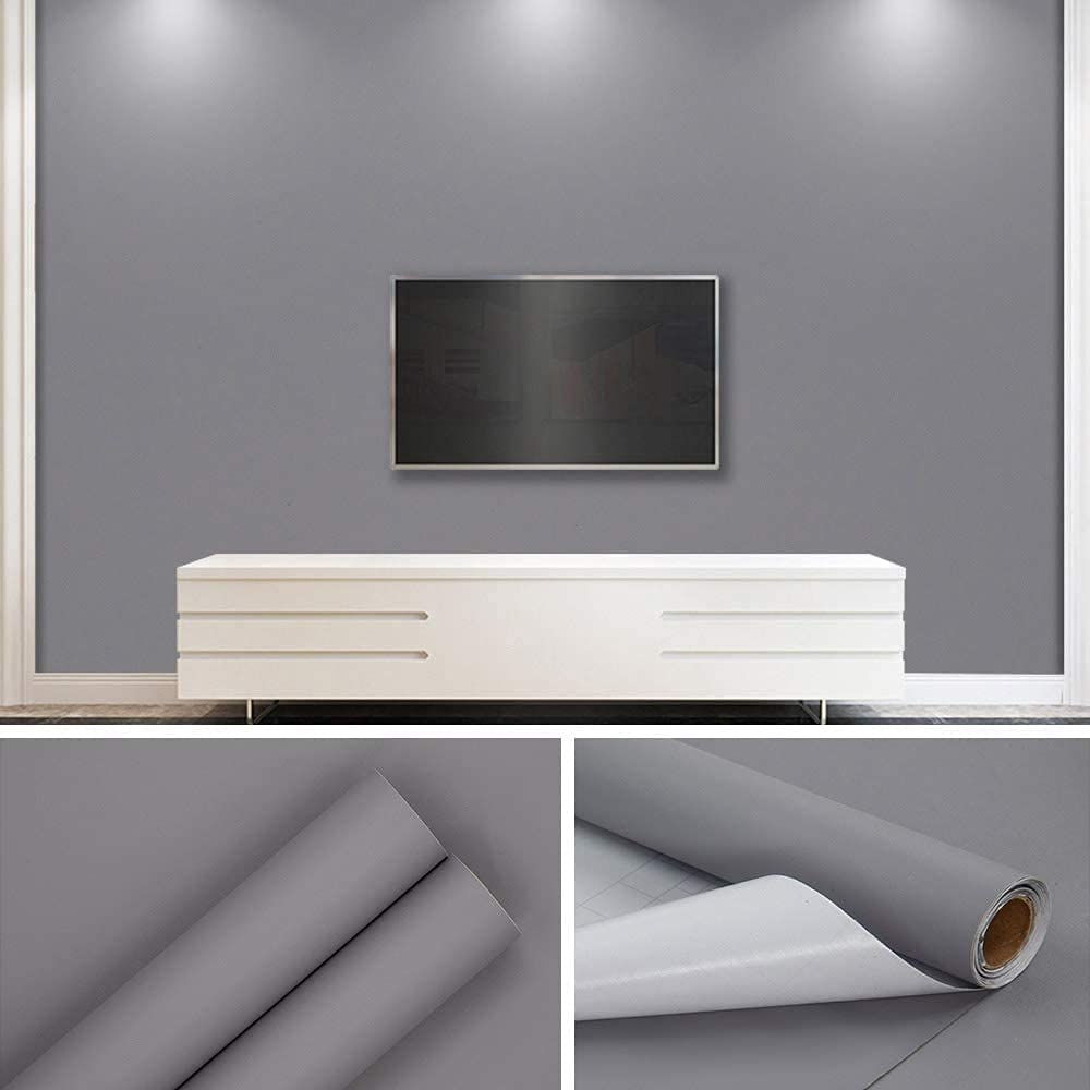 HOME13™ Matte Wallpaper Peel & Stick Contact Paper Decorative Self Adhesive Vinyl Wallpaper for Kitchen Cabinet Furniture Countertop Waterproof (24inches by 72inches, Light Grey Matte Wallpaper) (B09X47XL6Z) Amazon Price History, Amazon Price Tracker