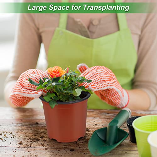 Hahood 36 Pack 3.5 4 5 6 Inch Plant Nursery Pots Variety Pack Plastic Planters With Drainage Holes Flower Pots Seed Containers Pots For Seedlings Indoors Outdoors Transplanting Succulents, Red #TOP5