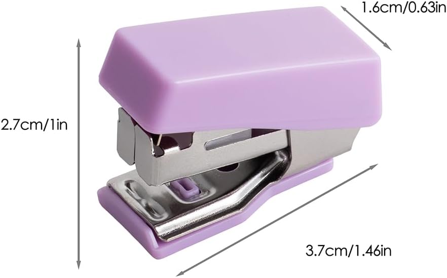 Purple Mini Stapler with Staples and Paperclips, Small Cute Stapler for for Office & School Supplies image 2