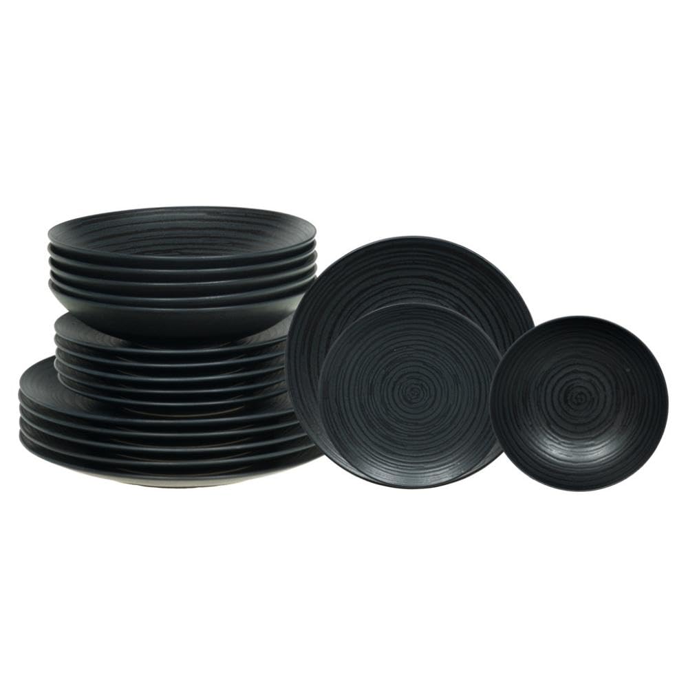 TABLE PASSION - Service d'assiettes 18 pièces Black Sand