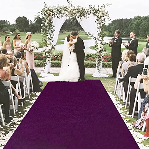 MODFUNS Royal Purple Aisle Runner for Wedding Ceremony Velvet Fabric Aisle Runners 4x20FT Wedding Carpet Runway Rug Include Carpet Taps Classic Bride Aisle Runners for Party Reception Anniversary by MODFUNS - Used condition - Image 2